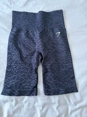 Gymshark Black Charcoal Jacquard High-Rise Biker Shorts